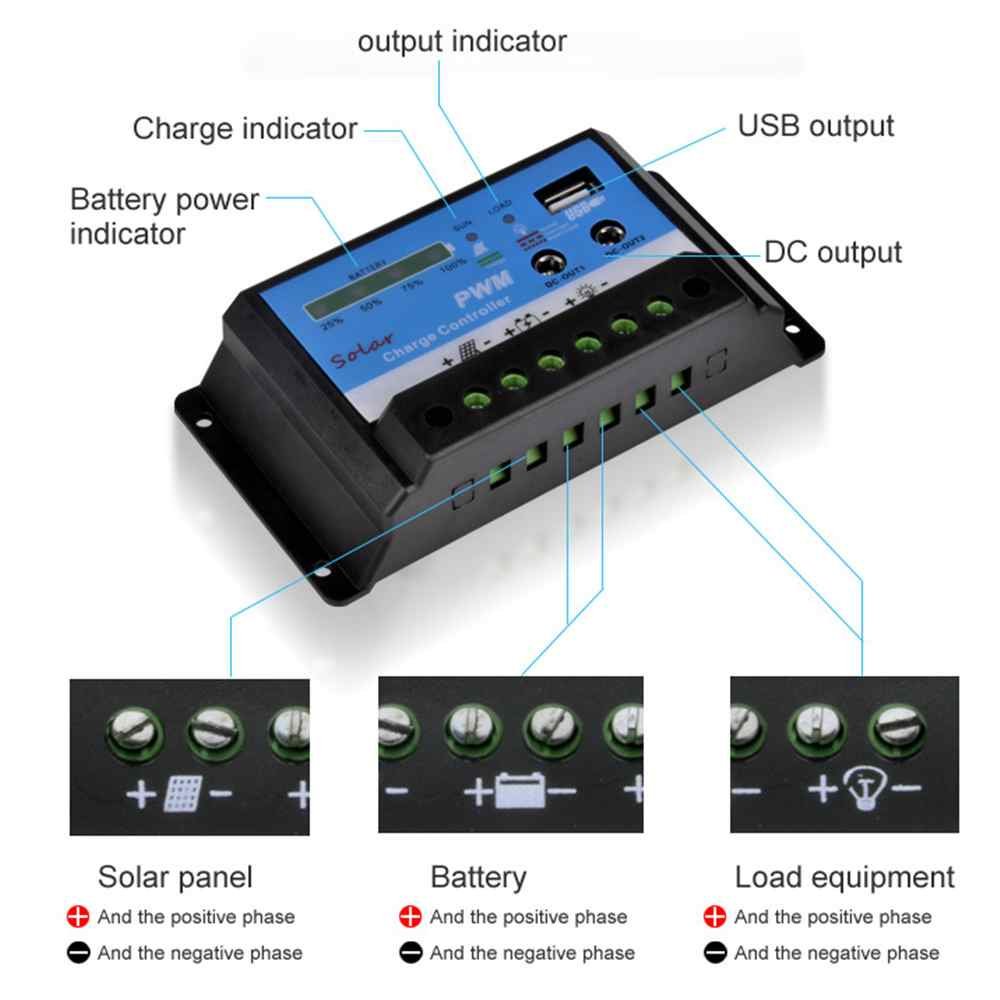 10A 20A12V 24V Solar Controller Charger with USB Port and DC Output Function Thumb 5