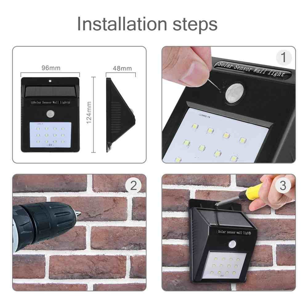 Wireless Waterproof Solar Lights Outdoor Motion Sensor Security Night Lights for Garden, Wall, Driveway, Steps, Patio Thumb 3