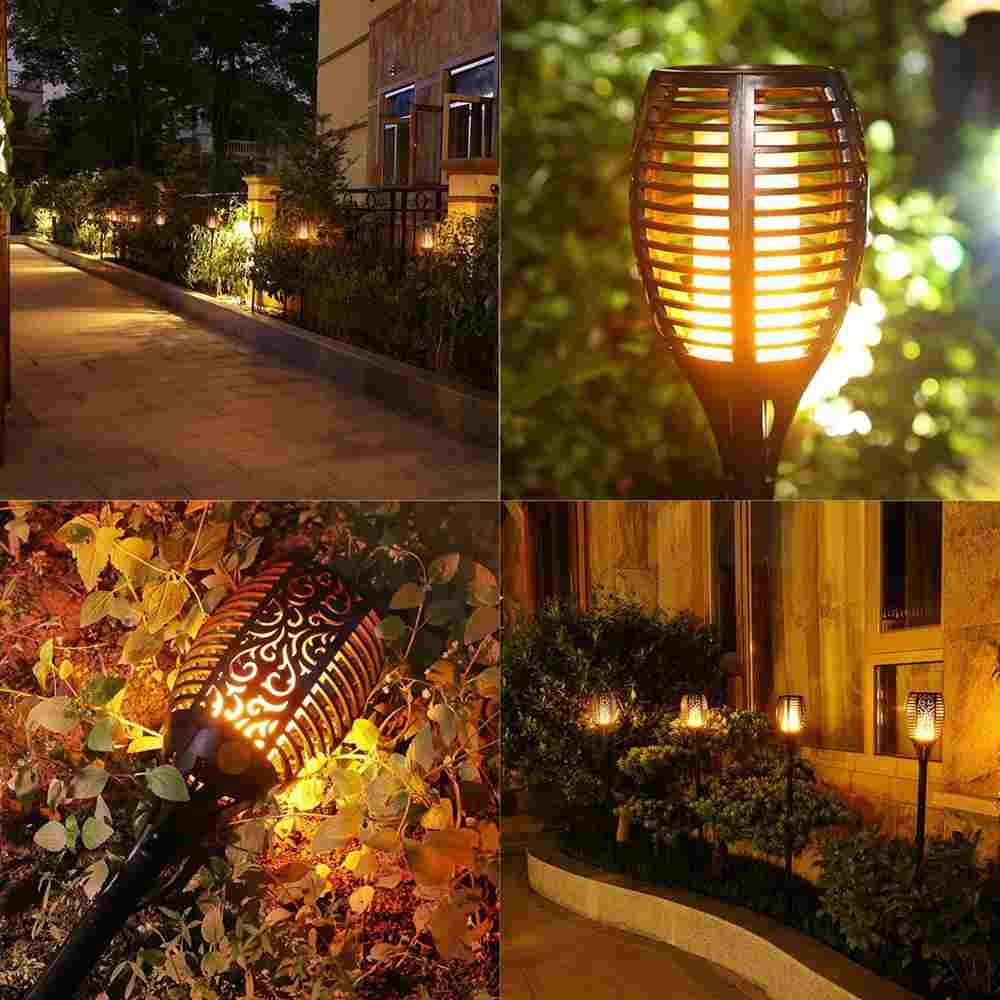 Solar Lights Waterproof Flickering Flames Torches Lights Outdoor Landscape Decoration Lighting Dusk to Dawn Auto On/Off Security Torch Light for Garden Patio Deck Yard Driveway Thumb 4