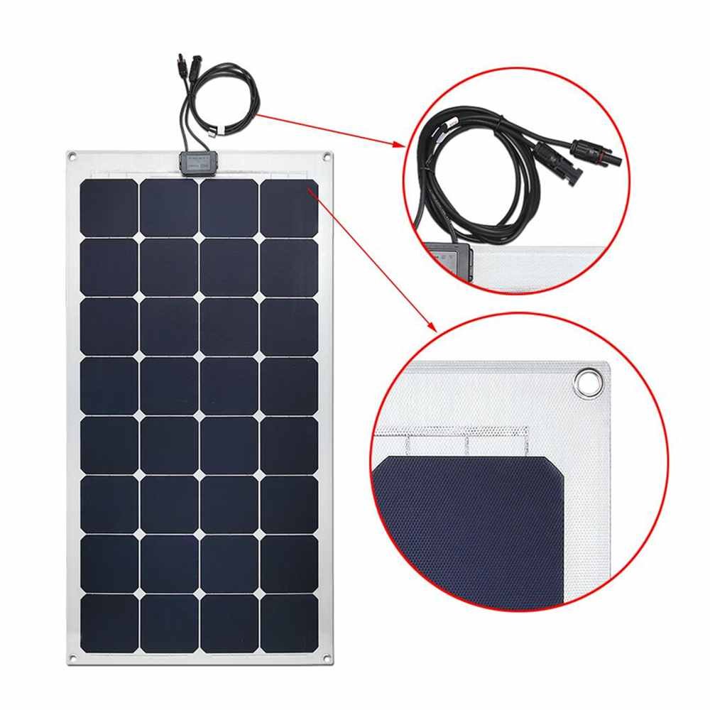 Hinergy Marine Solar Panel 100W 18V with Aluminium Back Sheet for 12V Charge Battery on Boats, Caravans, Motorhomes, Yachts,RVs. Thumb 3