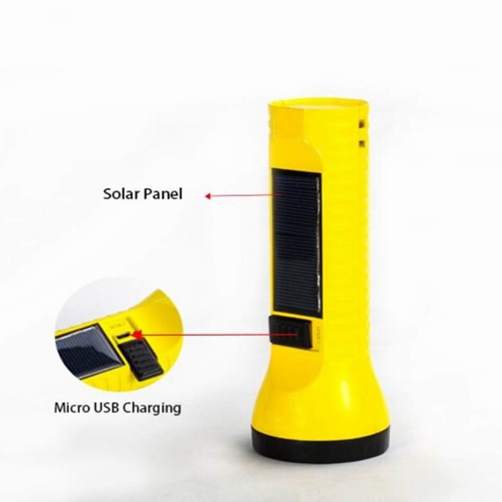 Portable rechargeable solar flashlight with dual light sources for reading Camping, Hiking, Climbing, Outdoor Sports, Vehicle, Auto Emergency Kit made in China Thumb 2