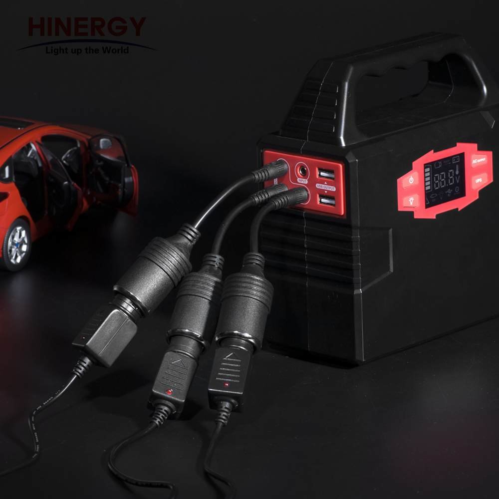 Hinergy mini 100W Portable 12V 110V 220V output Lithium Ion Battery Solar Generator 220v portable power pack for Home Use Thumb 4